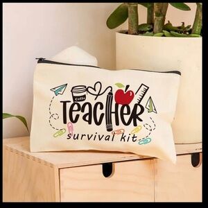 Teacher Survival Kit Pouch - Cream